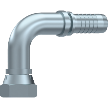 BSP Swivel Female 60° Cone With O Ring 90° Swept Elbow x Hosetail