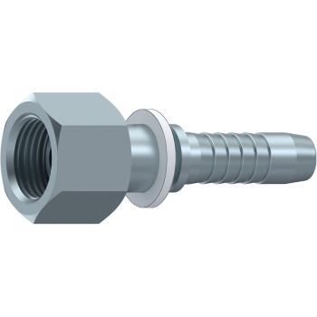 BSP Swivel Female 60° Cone With O Ring, Loose Nut x Hosetail