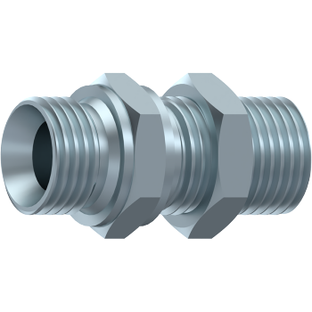 BSP Male 60° Coned Straight Bulkhead Adaptor With Nuts