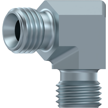Metric 60° Coned Male x Metric 60° Coned Male Compact 90° Elbow