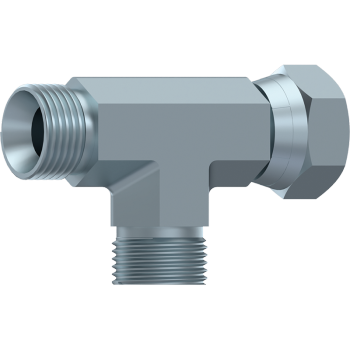 BSP 60° Coned Male x BSP 60° Coned Male x BSP Swivel Female Barrel Tee Piece