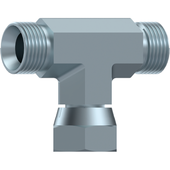 BSP 60° Coned Male x BSP 60° Coned Male x BSP Swivel Female Branch Tee Piece
