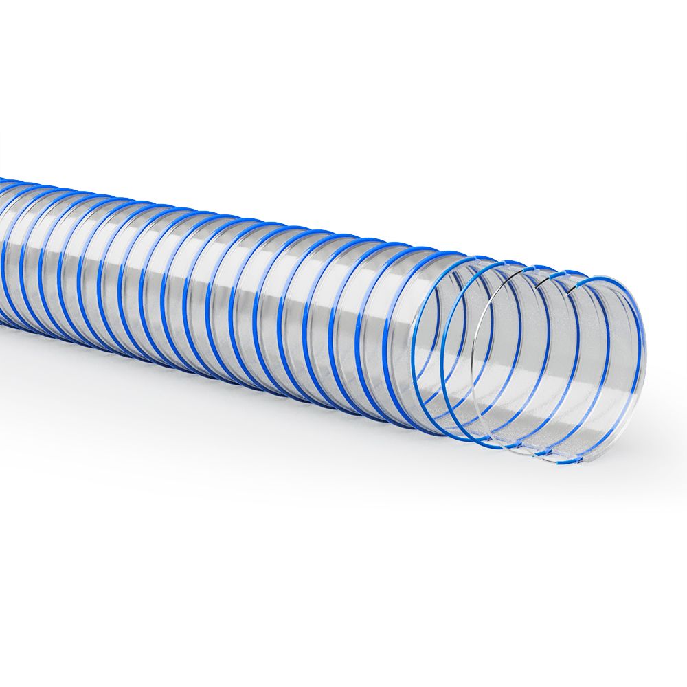 Pureflex Blue Medium - Clear / Blue Medium Duty Polyurethane Ducting 0.5-0.7mm Wall